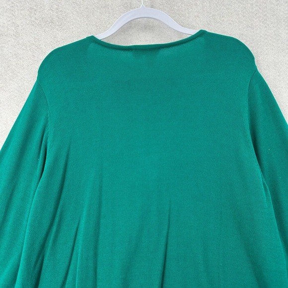 Ulla Popken Full Zip Cardigan Sweater Womens Size 16/18‎ Teal Green NICE - Picture 7 of 11